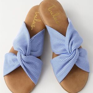 Lulu's Blue and White Striped Sandals